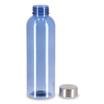 Recycelte Kunststoffflasche mit Silberdeckel 500 ml farbe blau-transparent zweite Ansicht