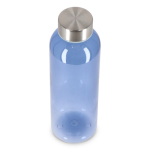 Recycelte Kunststoffflasche mit Silberdeckel 500 ml farbe blau-transparent dritte Ansicht