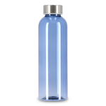 Recycelte Kunststoffflasche mit Silberdeckel 500 ml farbe blau-transparent vierte Ansicht