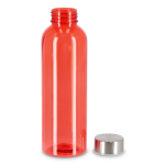 Recycelte Kunststoffflasche mit Silberdeckel 500 ml farbe rot-transparent zweite Ansicht