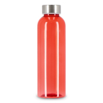 Recycelte Kunststoffflasche mit Silberdeckel 500 ml farbe rot-transparent vierte Ansicht