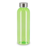 Recycelte Kunststoffflasche mit Silberdeckel 500 ml farbe transparentes lindgrün