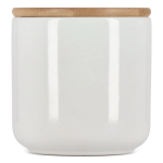 Keramikbehälter mit Bambusdeckel 550 ml farbe weiß zweite Ansicht