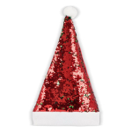 Zweiteilige Pailletten-Weihnachtsmütze farbe rot dritte Ansicht
