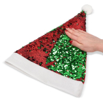 Zweiteilige Pailletten-Weihnachtsmütze farbe rot sechste Ansicht