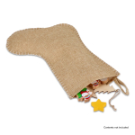 Weihnachtsstrumpf mit rustikalem Jute-Design und Ziernaht am Rand farbe natürliche farbe dritte Ansicht