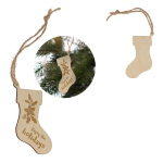 Weihnachtsbaumschmuck aus Holz in Form einer Socke