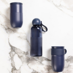 Monochrome Kunststoffflasche mit Runddeckel 600 ml farbe marineblau sechste Ansicht