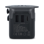 Reiseadapter kompakt für 150+ Länder farbe schwarz dritte Ansicht