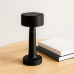 Tischlampe mit 3 Lichtmodi und Touch-Sensor an der Oberseite farbe schwarz vierte Ansicht