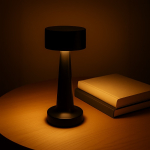 Tischlampe mit 3 Lichtmodi und Touch-Sensor an der Oberseite farbe schwarz fünfte Ansicht