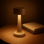Tischlampe mit 3 Lichtmodi und Touch-Sensor an der Oberseite farbe beige fünfte Ansicht
