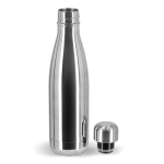 Glänzende Thermoflasche aus recyceltem Stahl 500 ml farbe glänzendes silber dritte Ansicht