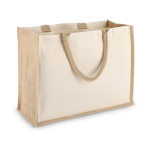 Baumwolltasche mit Jute­boden und -seiten 320 g/m² farbe beige zweite Ansicht