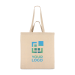 Baumwolltasche OEKO-TEX natur mit Doppelhenkeln 140 g/m² Ansicht mit Druckbereich