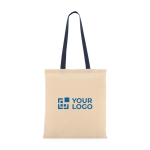 Baumwolltasche OEKO-TEX mit bunten Henkeln 140 g/m² Ansicht mit Druckbereich