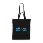 OEKO-TEX Baumwolltasche bunt mit Doppelhenkeln 140 g/m² Ansicht mit Druckbereich