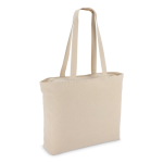 OEKO-TEX Baumwolltasche mit Reißverschluss 320 g/m² farbe beige zweite Ansicht