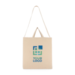 OEKO-TEX Baumwolltasche natur mit Doppelhenkeln 220 g/m² Ansicht mit Druckbereich