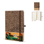 A5-Notizbuch mit Kork- und Cover aus Kaffeeschalen, liniert