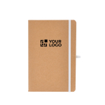 A5-Kraftpapier-Softcover mit Karoseiten FSC Ansicht mit Druckbereich