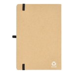 A5-Karton-Notizbuch mit Farbakzenten, liniert farbe schwarz dritte Ansicht