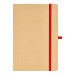 A5-Karton-Notizbuch mit Farbakzenten, liniert farbe rot zweite Ansicht