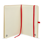 A5-Karton-Notizbuch mit Farbakzenten, liniert farbe rot vierte Ansicht