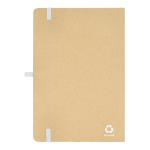 A5-Karton-Notizbuch mit Farbakzenten, liniert farbe weiß dritte Ansicht