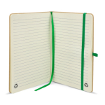 A5-Karton-Notizbuch mit Farbakzenten, liniert farbe grün vierte Ansicht
