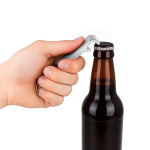 3-in-1 Aluminium-Flaschenöffner Schlüsselanhänger farbig farbe silber dritte Ansicht