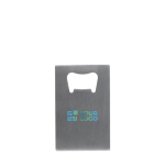 Kreditkarten-Flaschenöffner aus Edelstahl Ansicht mit Druckbereich