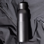 Thermoflasche aus recyceltem Stahl mit Druckverschluss 500 ml farbe schwarz zweite Ansicht