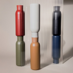 Thermoflasche aus recyceltem Stahl mit Druckverschluss 500 ml farbe schwarz dritte Ansicht