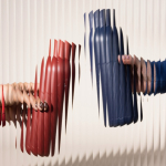 Thermoflasche aus recyceltem Stahl mit Druckverschluss 500 ml farbe dunkelrot dritte Ansicht