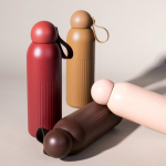 Monochrome Thermoflasche aus Stahl mit Runddeckel 500 ml farbe dunkelrot fünfte Ansicht