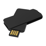 Individueller USB-Stick aus Kunststoff im Drehdesign, Made in Europe farbe schwarz rechte vordere Winkelansicht