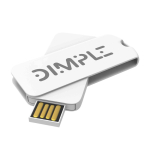 Individueller USB-Stick aus Kunststoff im Drehdesign, Made in Europe farbe weiß Ansicht mit Logodruck