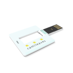 Individueller quadratischer USB-Stick ausklappbar, Made in Europe farbe weiß Ansicht mit Logodruck