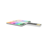 Individueller quadratischer USB-Stick ausklappbar, Made in Europe farbe weiß Ansicht mit Logodruck