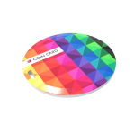 Individuell gefertigter runder ausklappbarer USB Stick aus Europa farbe weiß Ansicht mit Logodruck