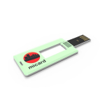 Individuell gefertigter USB Stick im Mini Card Format aus Europa farbe weiß Ansicht mit Logodruck