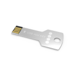 USB Stick aus Metall im Schlüsselformat, individuell gefertigt, Europa farbe silber Ansicht mit Logodruck