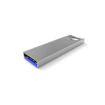 Individuell gefertigter USB Stick aus Metall für den Schlüsselbund farbe silber linke vordere Winkelansicht