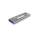 Individuell gefertigter USB Stick aus Metall für den Schlüsselbund farbe silber Ansicht mit Logodruck