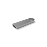 Individuell gefertigter kleiner USB Stick aus Metall, befestigbar farbe silber linke vordere Winkelansicht