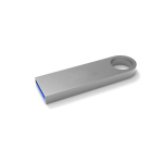 Individuell gefertigter USB Stick aus Metall für den Schlüsselbund farbe silber linke vordere Winkelansicht