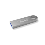 Individuell gefertigter USB Stick aus Metall für den Schlüsselbund farbe silber Ansicht mit Logodruck
