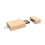 Holz-USB mit Magnetverschluss, hergestellt in Europa farbe heller holzton Detailansicht