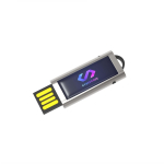 Metall-USB im abnehmbaren Format, hergestellt in Europa farbe silber Ansicht mit Logodruck